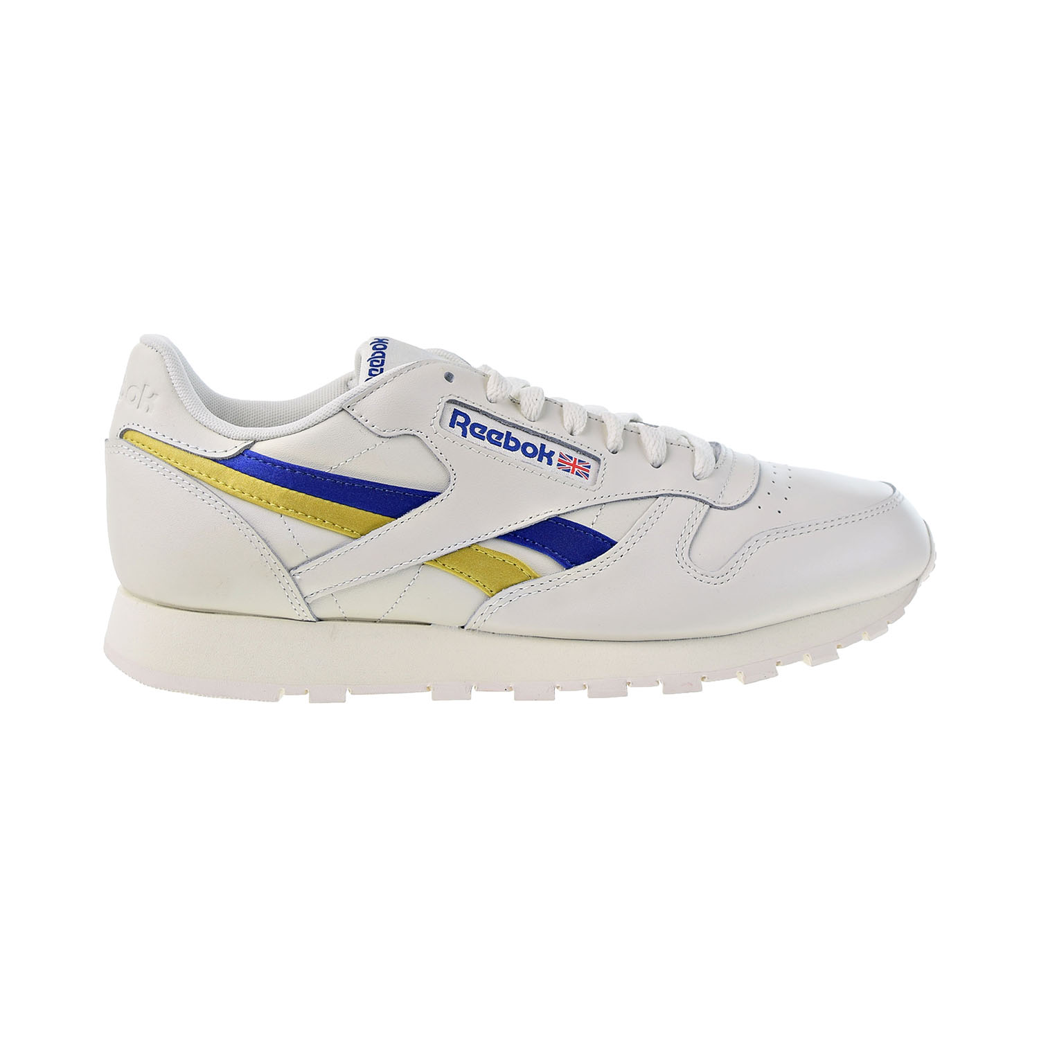 Variant Any chin Reebok Classic Leather Men's Shoes Chalk-Deep Cobalt-Utility Yellow fv6364
