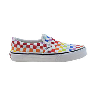 Vans Classic Slip-On Rainbow Checkerboard Big Kids' Shoes Rainbow-True ...