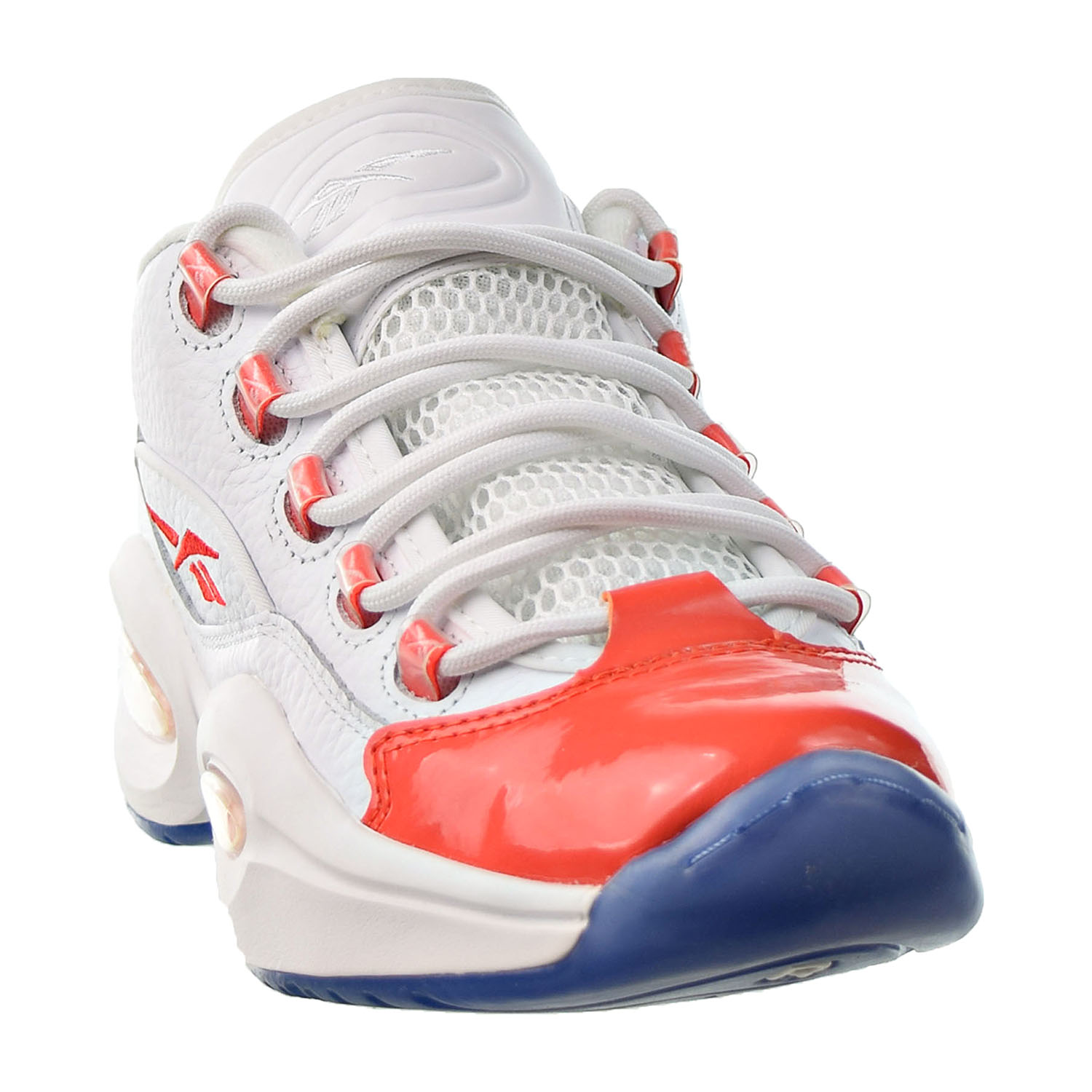 Question Low Red Toe Reebok Question Low Patent Toe Orange Men's Shoes White-Vivid Orange ...