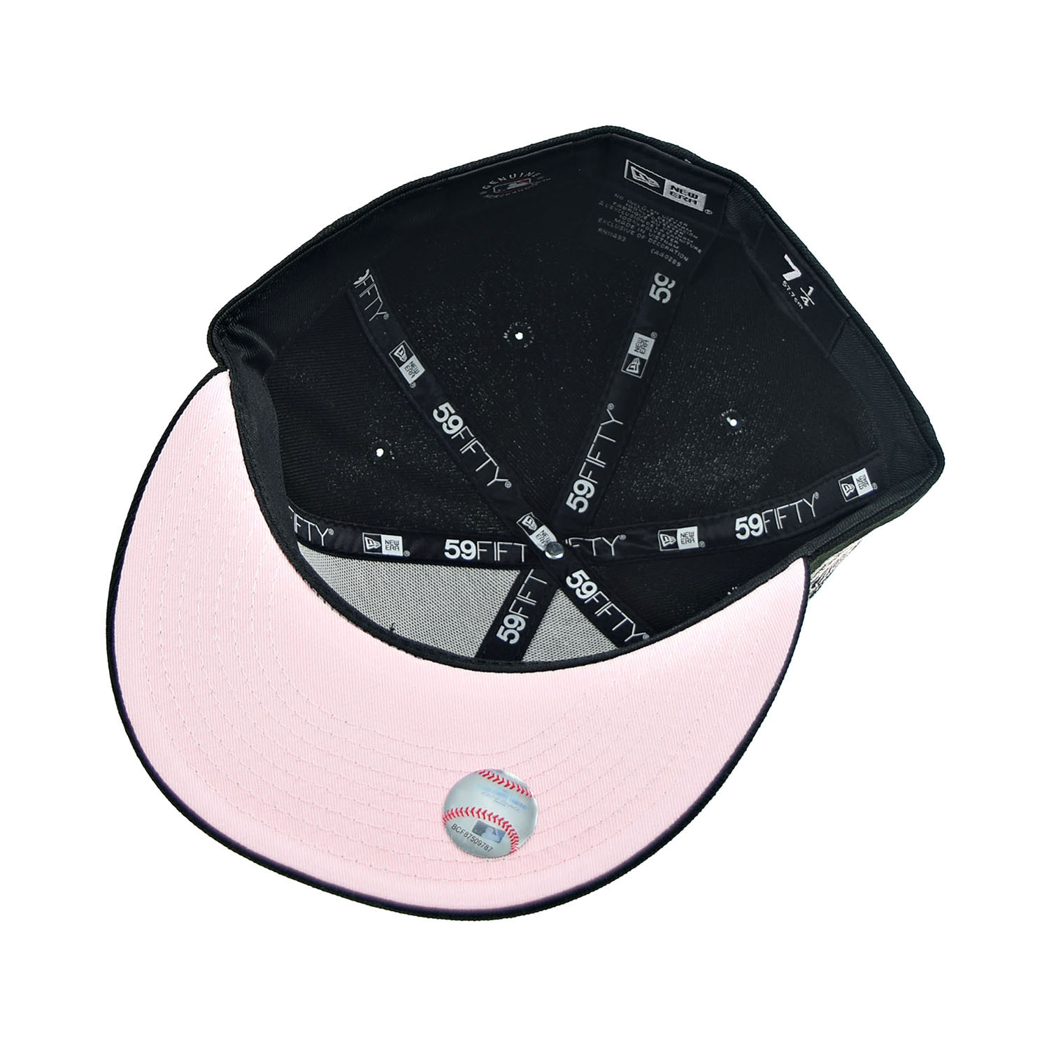 New Era Atlanta Braves "World Series Drip" 59Fifty Fitted Hat Black-Pink Bottom 60185462 (Size 7 3/4)