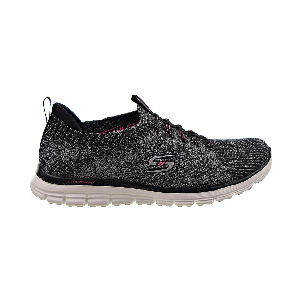 Skechers Luminate Slip-On Women's Shoes Black-Pink 104075-bkpk