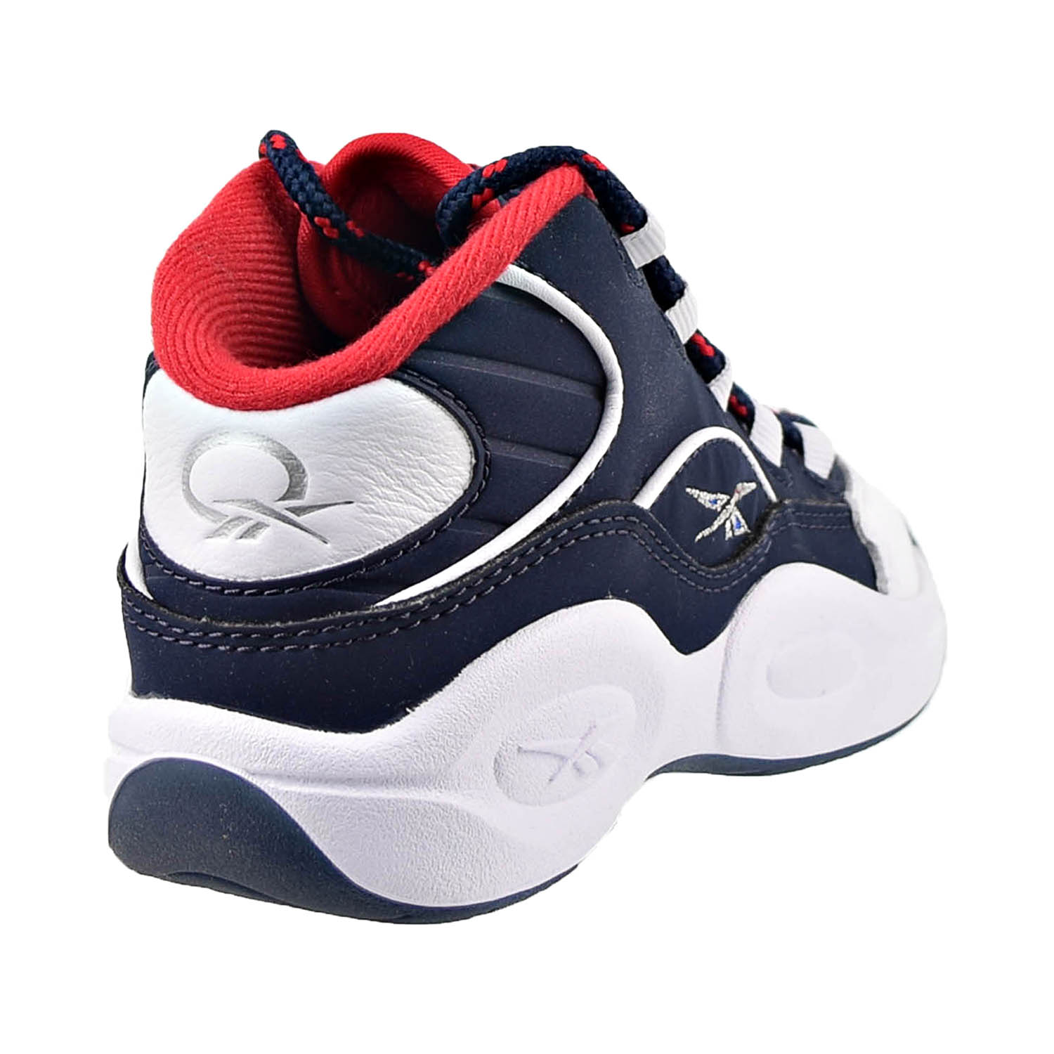 Reebok Question Mid Little Kids' Shoes White-Navy-Red gx0387
