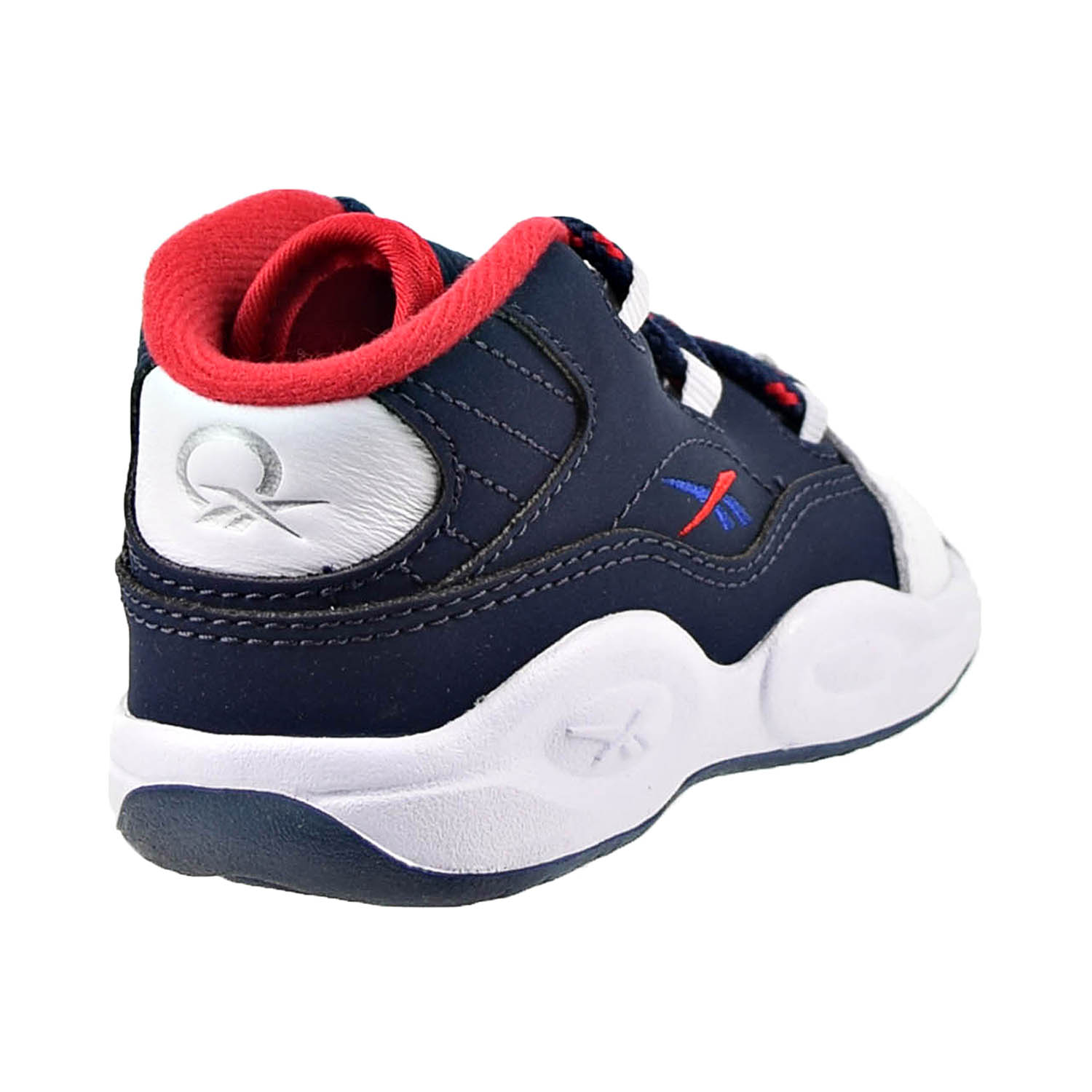 Reebok Question Mid Toddler's Shoes White-Navy-Red gx0389