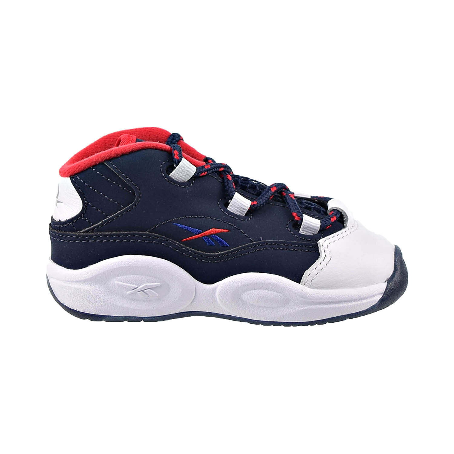 Reebok Question Mid Toddler's Shoes White-Navy-Red gx0389