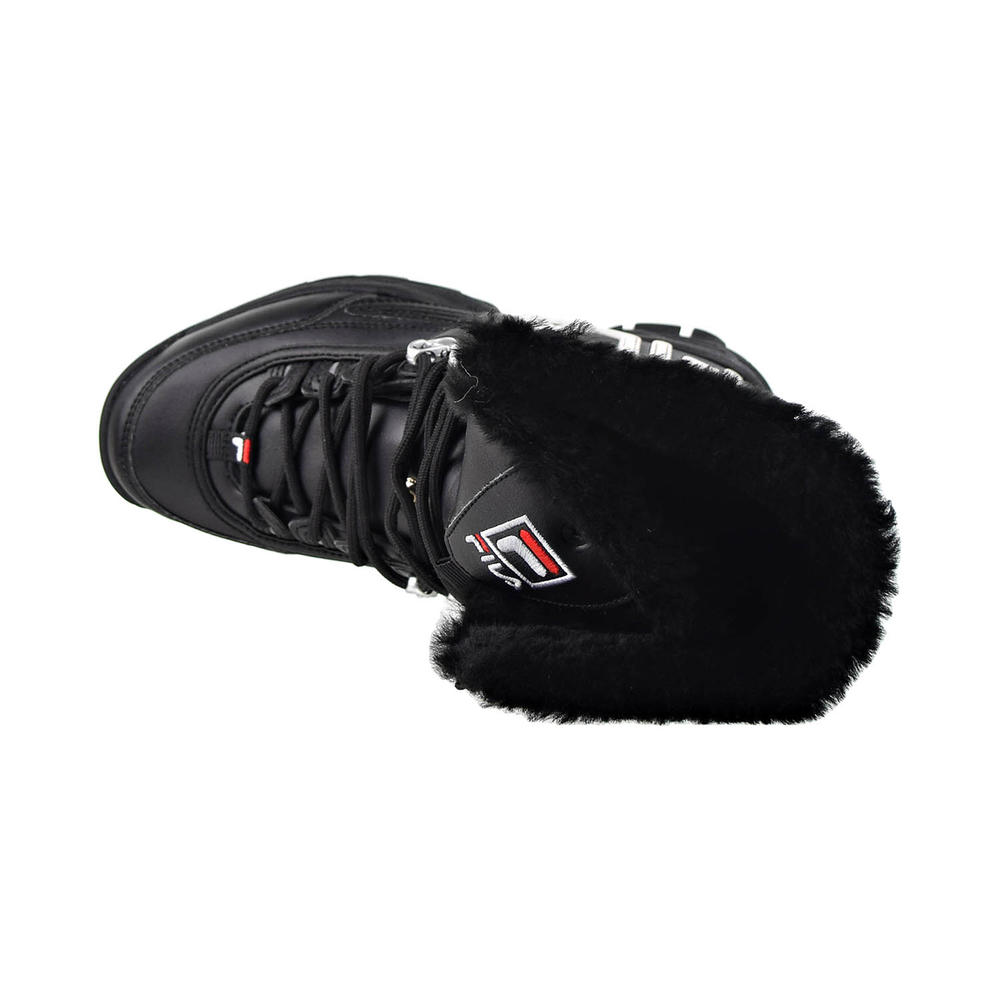 Fila Disruptor Shearling Top Women's Boots Black-White-Red 5hm00545-014 (6 M US)