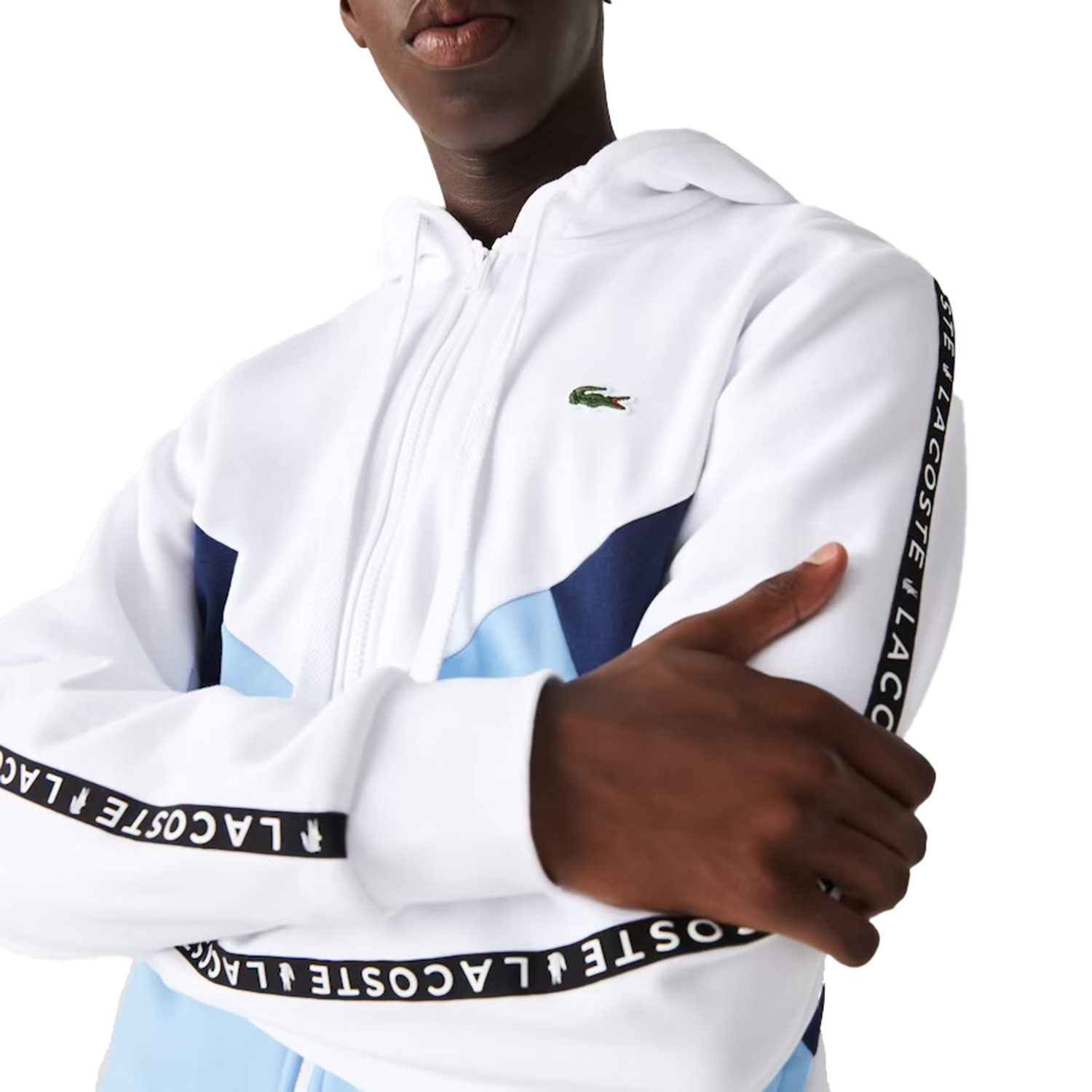 Lacoste white zip up hoodie Clearance