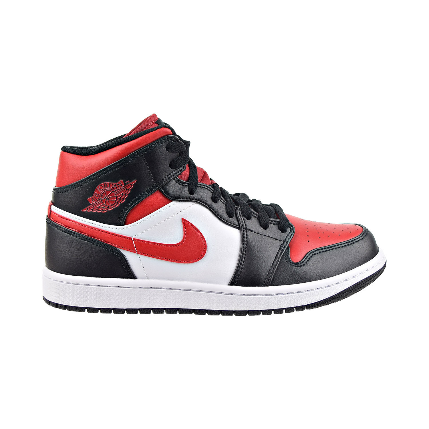 Michael Jordan Air Jordan 1 Mid "Bred Toe" Men's Shoes Black-Fire Red-White 554724-079