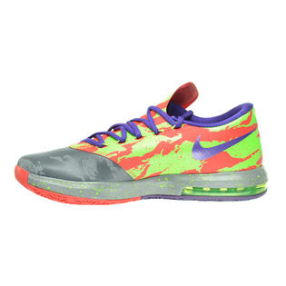 Nike KD VI Men's Shoes Cool Grey/Electric Green-Bright Crimson