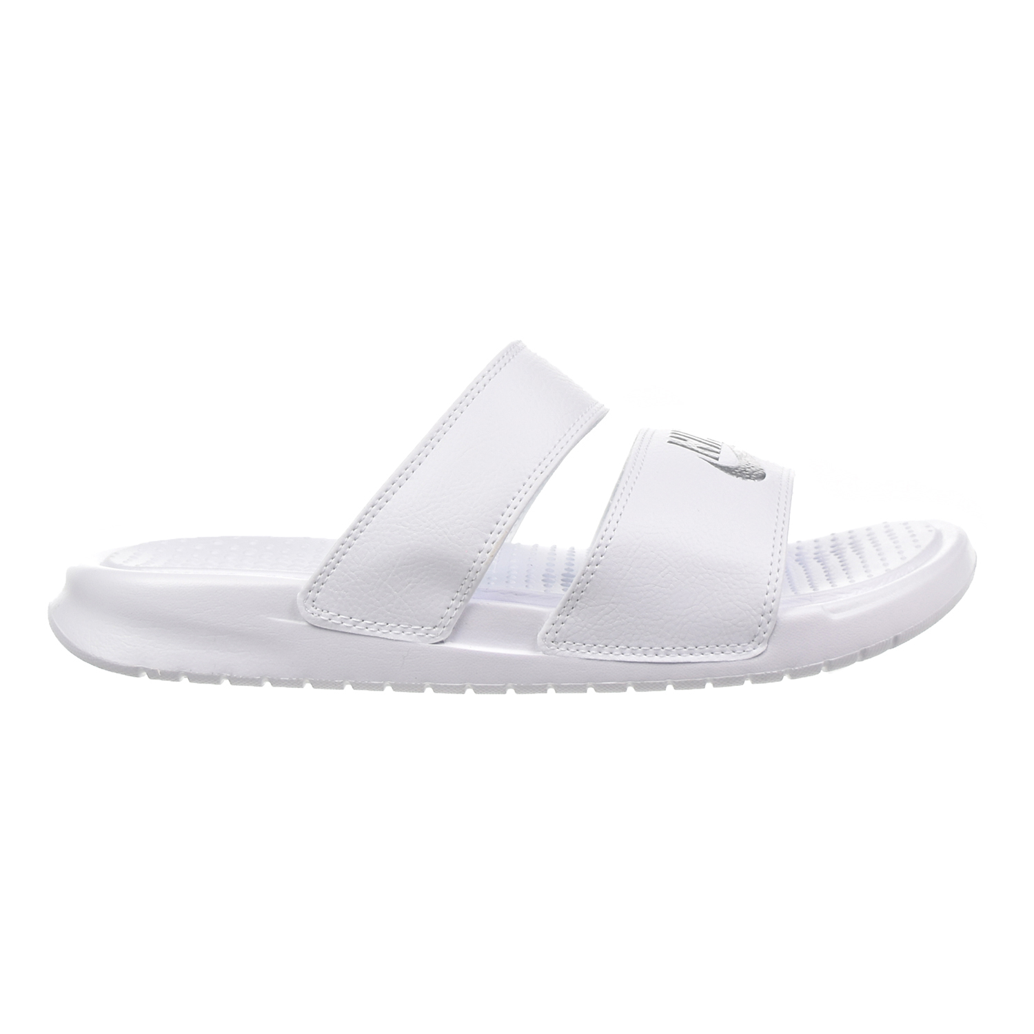 white nike benassi duo slides