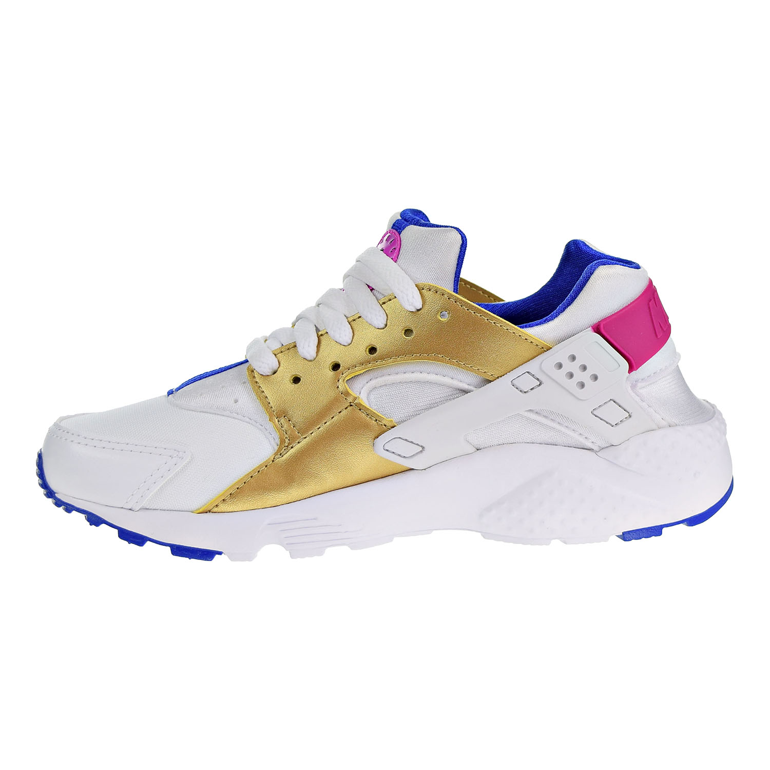recommend State every time Nike Huarache Run (GS) Big Kids Shoes White/Metallic Gold/Racer Blue  654280-109 (6 M US)