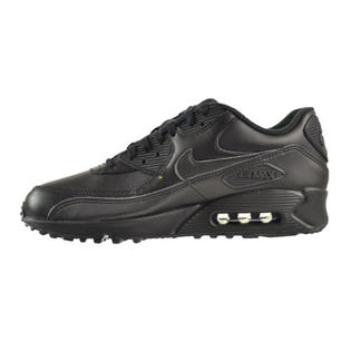 Nike Air Max 90 Leather Men's Shoes Black/Black 302519-001 D
