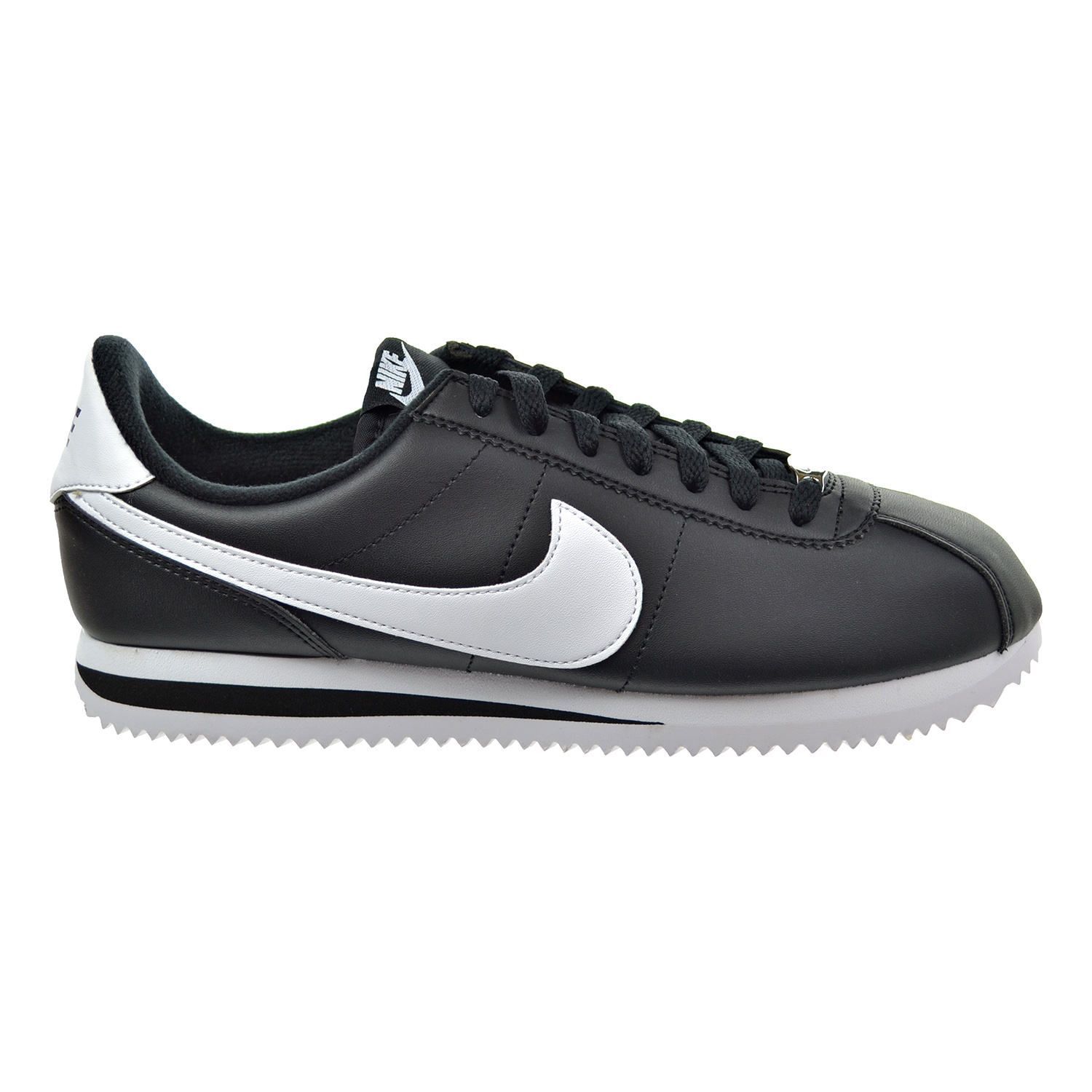 invadir Complejo Complejo Nike Cortez Basic Leather Men's Shoes Black/White/Metallic Silver  819719-012 (11.5 D(M) US)