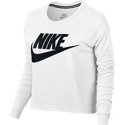 Nike Essential Longsleeve Women's Crop Top White/Black 856738-100 (Size XL)