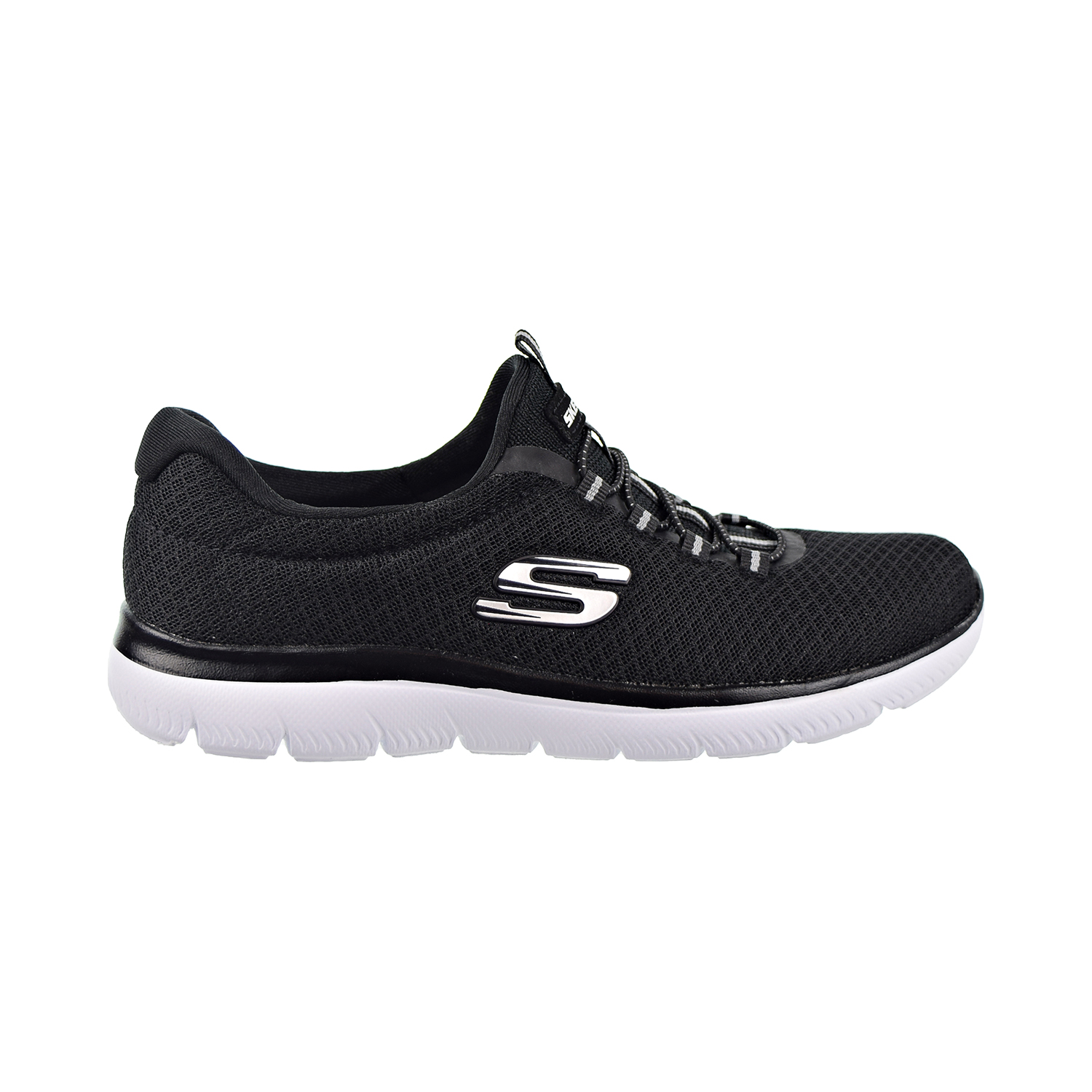 Gloomy index knot Skechers Summits Womens Shoes Black/White 12980-bkw
