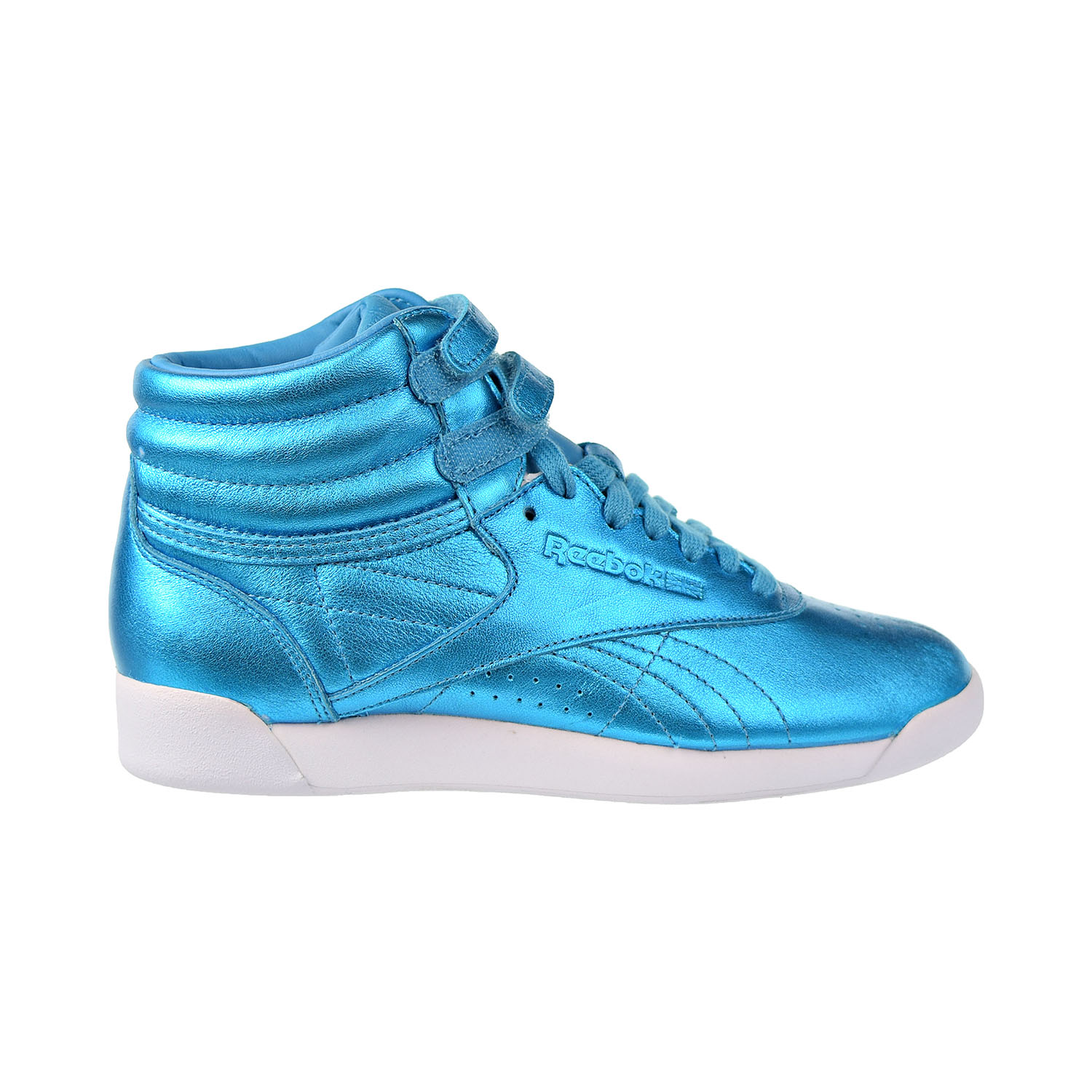 Reebok Freestyle Hi Metallic Women Shoes Feather Blue/White cn0959