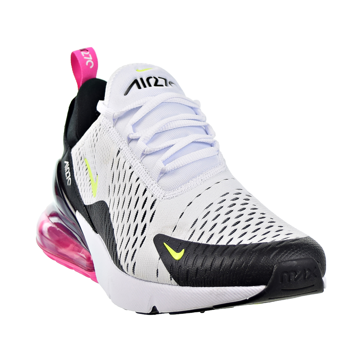 Nike Air Max 270 Mens Shoes White/Volt/Black/Laser Fuchsia ah8050-109