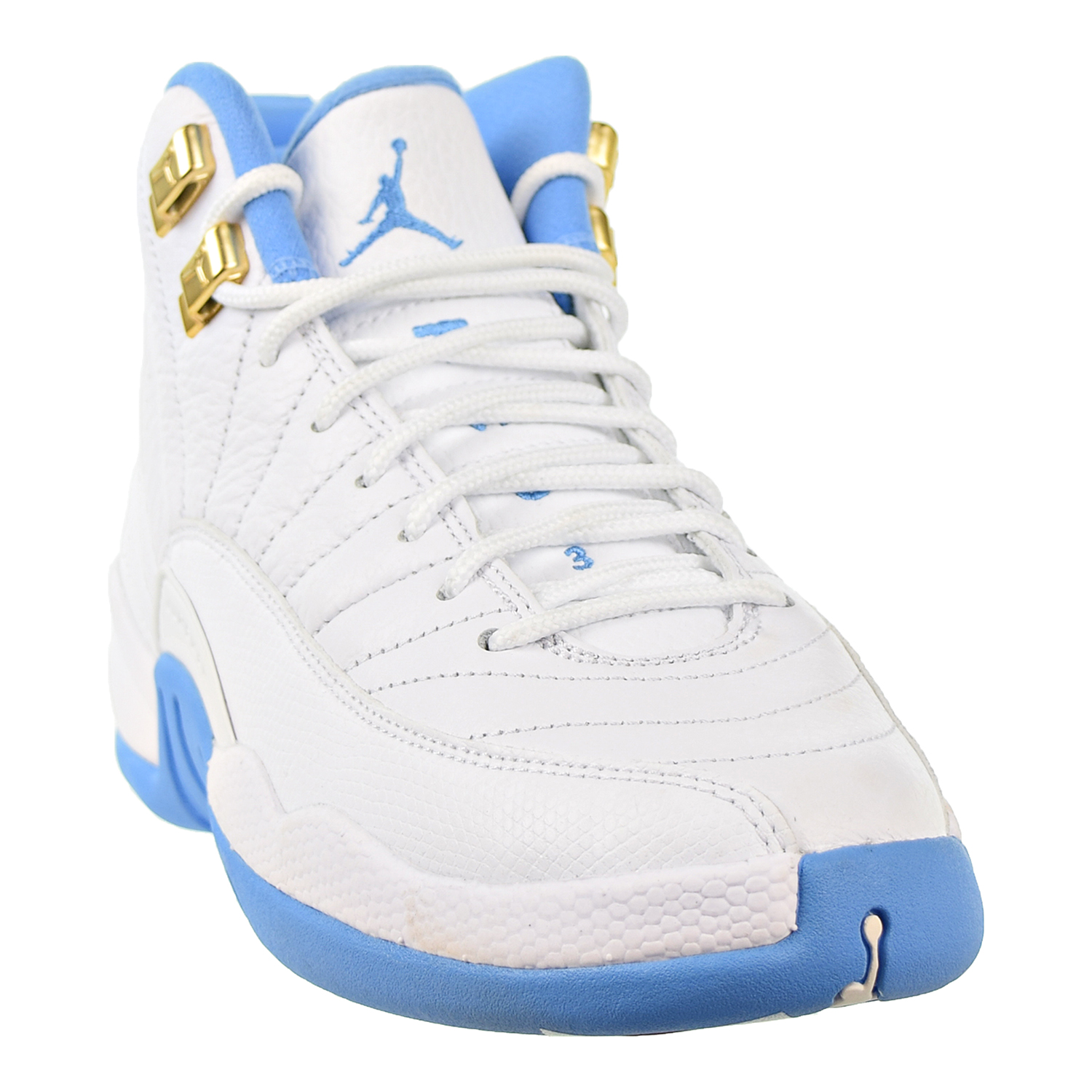 Nike Air Jordan 12 Retro Gg Big Kids White Metallic Gold University Blue 127 Nike Air Jordan 12 Retro Gg Big Kids White Metallic Gold University Blue 127