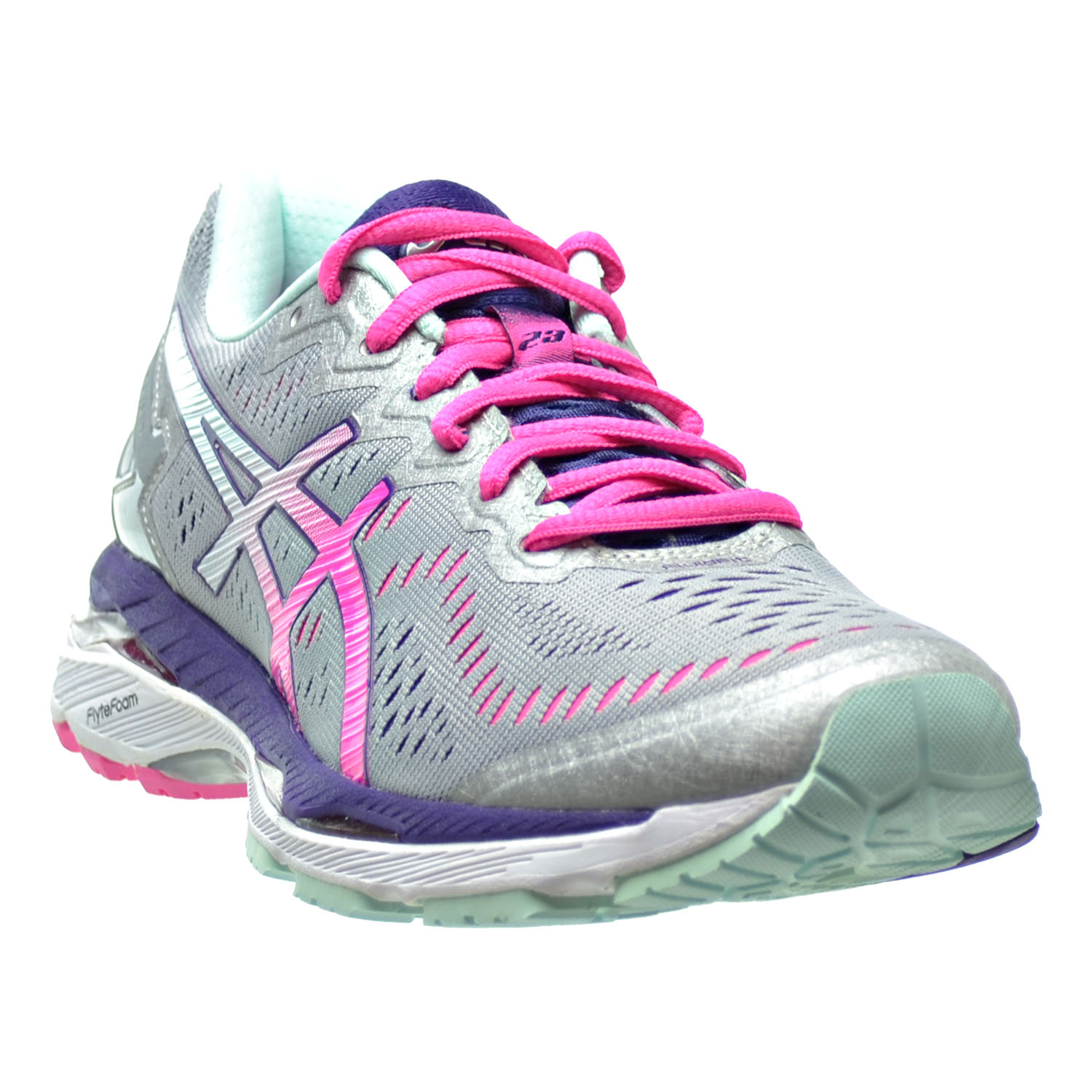 Asics Asics Gel Kayano 23 Womens Shoes Silver Pink Glow Parachute Purple T696n 93 Asics Asics Gel Kayano 23 Womens Shoes Silver Pink Glow Parachute Purple T696n 93