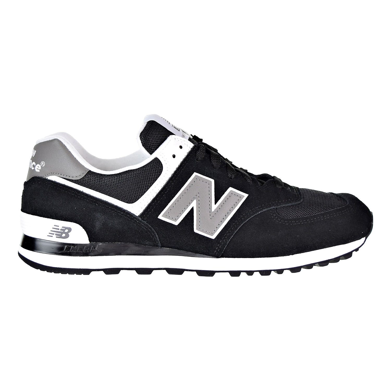 New balance 574 men's black white clearance