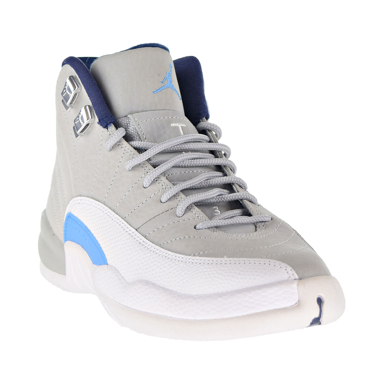 Nike Air Jordan 12 Retro Gb Unc Big Kids Shoes Wolf Grey University Blue White Navy 007 Nike Air Jordan 12 Retro Gb Unc Big Kids Shoes Wolf Grey University Blue White Navy 007