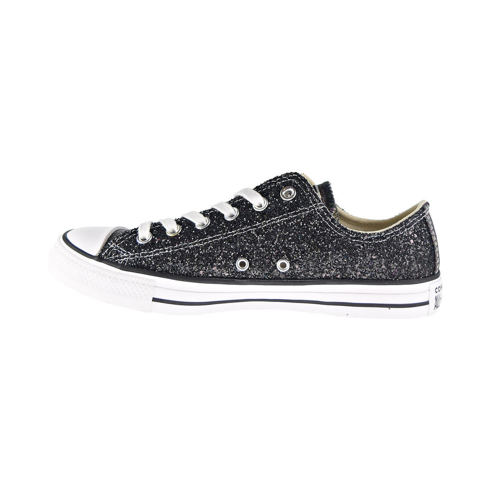 Converse Chuck Taylor All Star Ox Glitter Low Top Women's Shoes Black-Silver  566270c