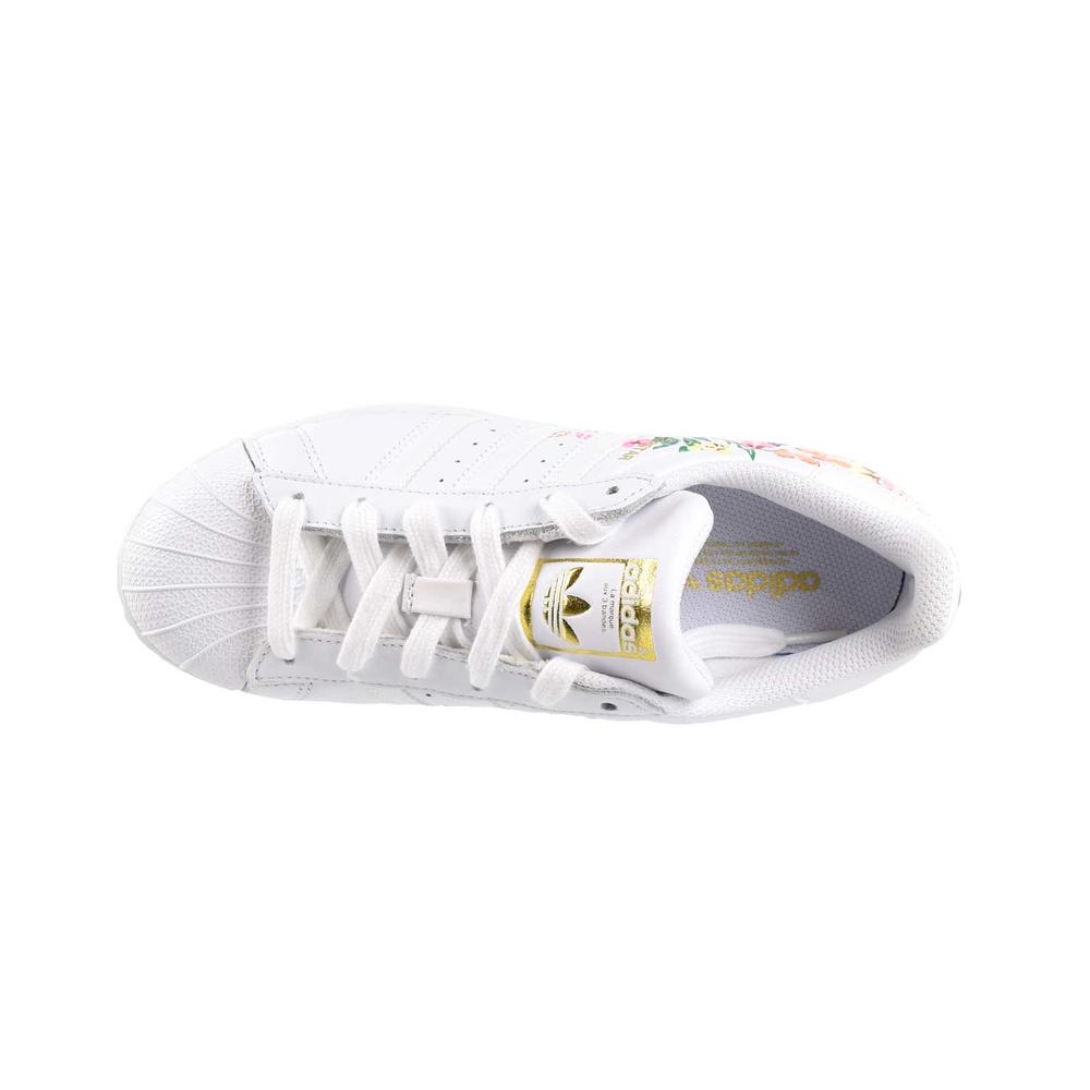 Adidas Superstar Womens Shoes Floral Footwear White-Gold Metallic db3495
