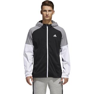 Adidas Men's Sport ID Jacket Running Gym Hoodie Woven Top Black cw5032