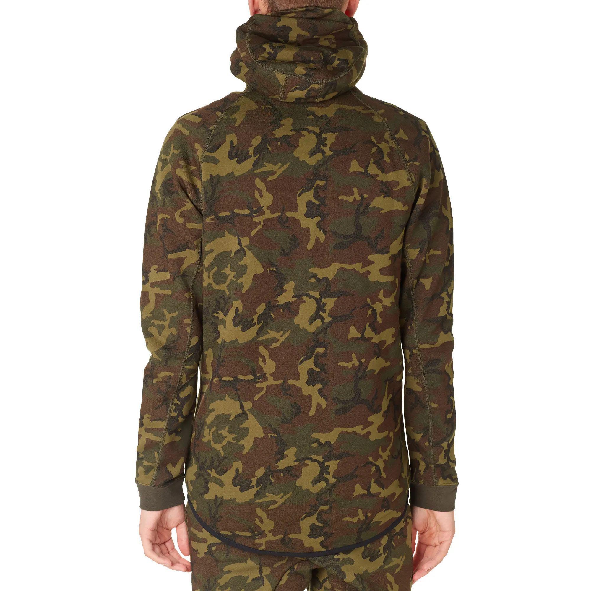 Nike Tech Fleece Camo Men's Full Zip Hoodie Green Camouflage 678950-355