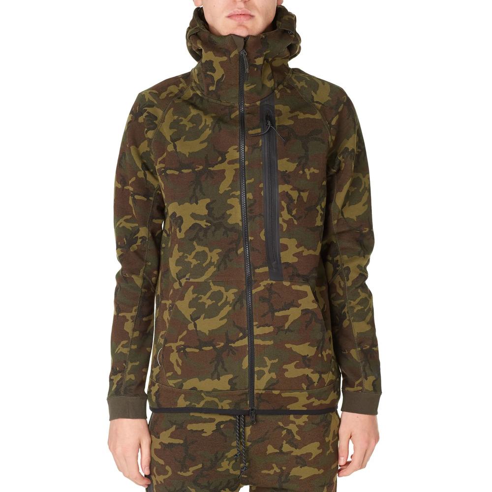 Nike Tech Fleece Camo Men's Full Zip Hoodie Green Camouflage 678950-355