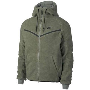 Nike Men's NSW Tech Fleece Sherpa Windrunner Jacket Green