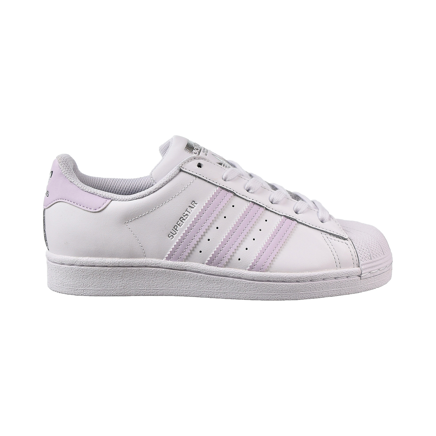 Alrededor Australia Borradura Adidas Superstar Women's Shoes Cloud White-Purple Tint-Silver Metallic  fv3374