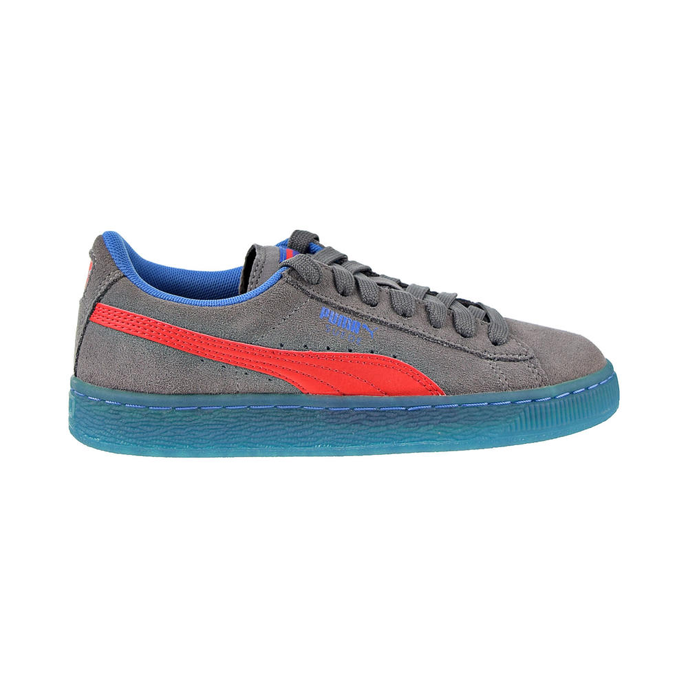 Puma Suede LFS Iced JR Big Kids' Shoes Steel Gray-High Risk Red-Royal 363086-02