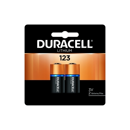Duracell Lithium Battery, 3V, 123, 2/Pk - 2 per CD - DURDL123AB2BPK