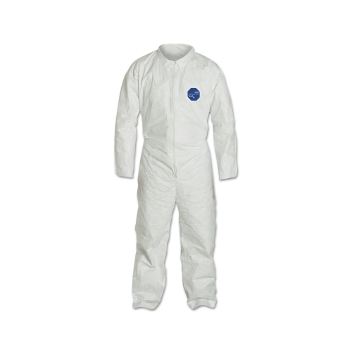 Dupont Tyvek 400 Coverall, Serged Seams, Collar, Elastic Waist, Open Wrists/Ankles, Front Zipper, Storm Flap, White, Large - 25