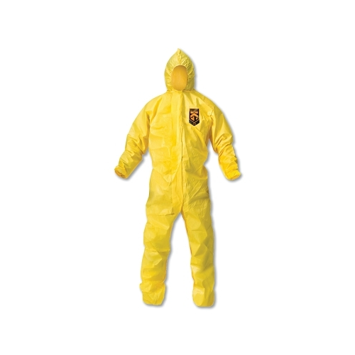 Kimberly-Clark Professional Kleenguard A70 Chemical Splash Protection Coverall, Yellow, 2X-Large, Hood - 12 per CA - 09815