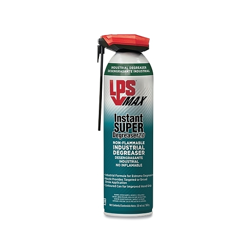 Lps Max Instant Super Degreaser 2.0 Non-Flammable Industrial Degreaser, 20 Wt Oz, Aerosol Can With Straw Actuator, Mild Odor - 1