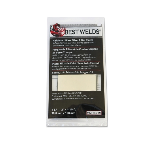 Best Welds Glass Silver Mirror Filter Plate, Silver/10, 2 Inches X 4.25 In, Glass - 1 per EA - 93211510