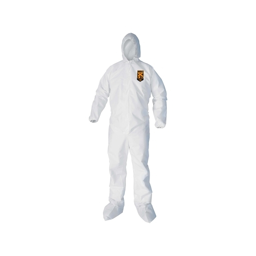 Kleenguard A40 Liquid & Particle Protection Coveralls, Zipper Front/Elastic Wrists/Ankles, White, 2X-Large - 25 per CA - 44315
