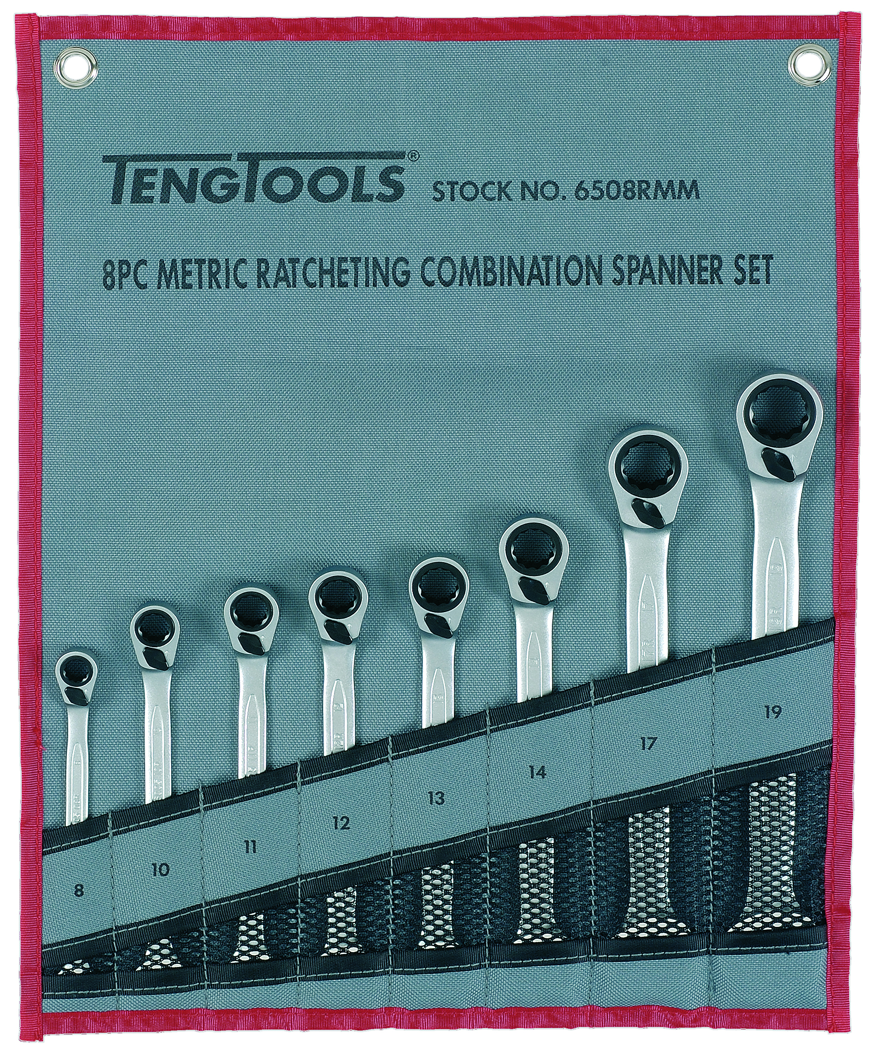 Teng Tools 8 Piece Ratchet Wrench Set 8 - 19mm - 6508RMM