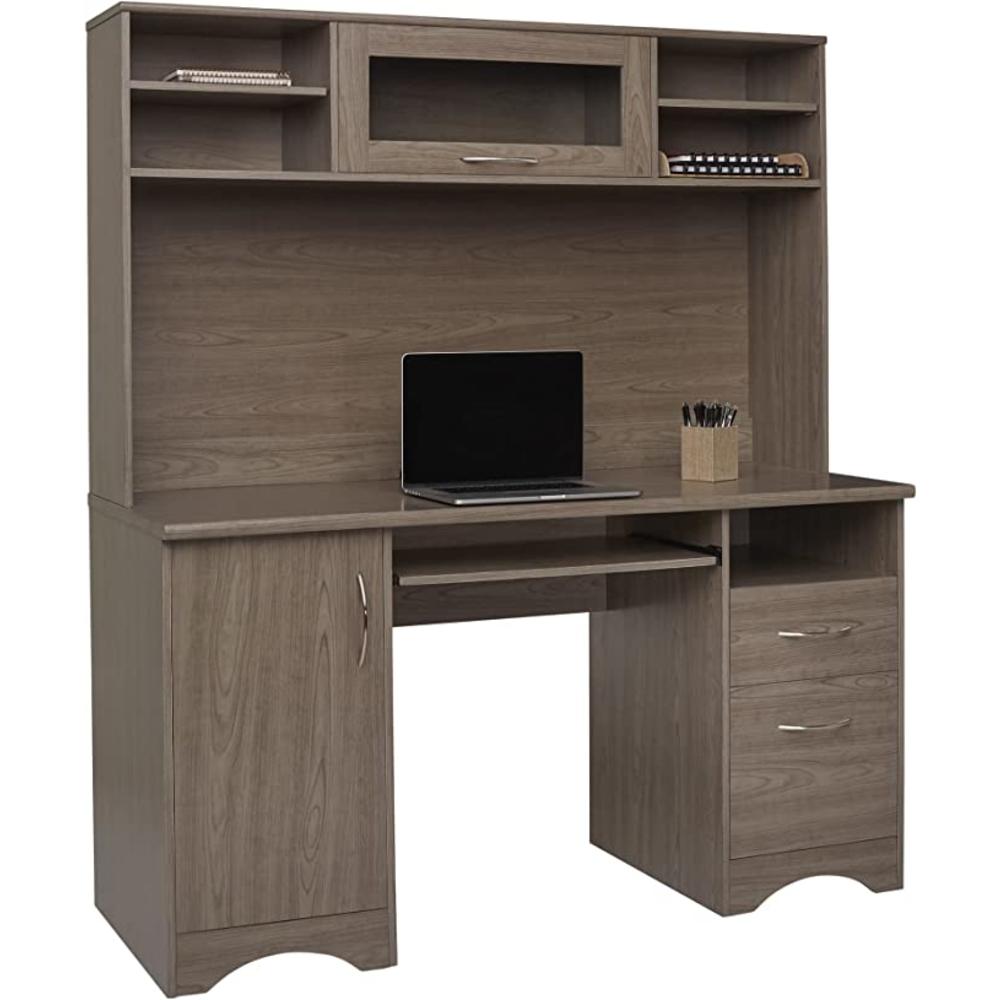 Realspace Open Box Realspace Pelingo 56” W Desk with Hutch 833142 - Gray
