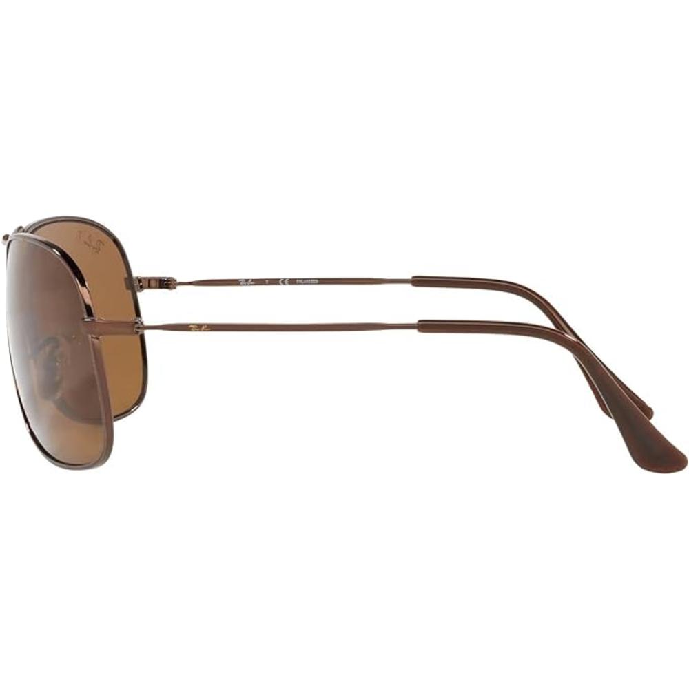 Ray-Ban Open Box Ray-Ban Metal Aviator Sunglasses FRAME RB3267 - Polished Brown LENSES Brown