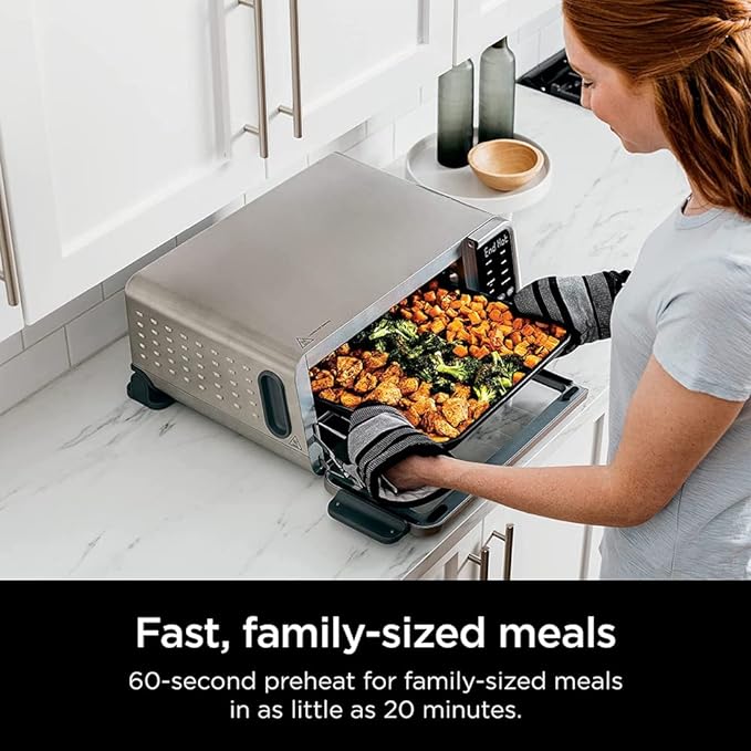 Ninja Open Box Ninja FT205CO Digital Air Fry Pro Countertop 8in1 Oven Extended Height - SILVER