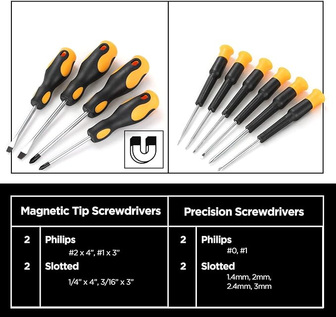 Steelhead Open Box STEELHEAD 87 pcs Tool Set Screwdriver Handle Magnetic Screwdrivers YELLOW/BLACK