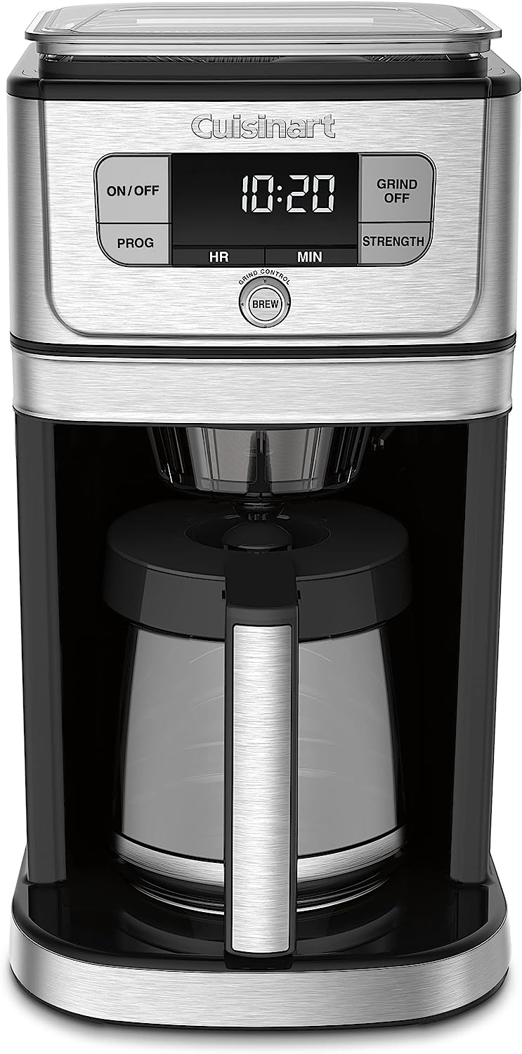 Cuisinart Open Box Cuisinart DGB-800FR Automatic 12 Cup Burr Grind Brew Glass Coffeemaker - Silver