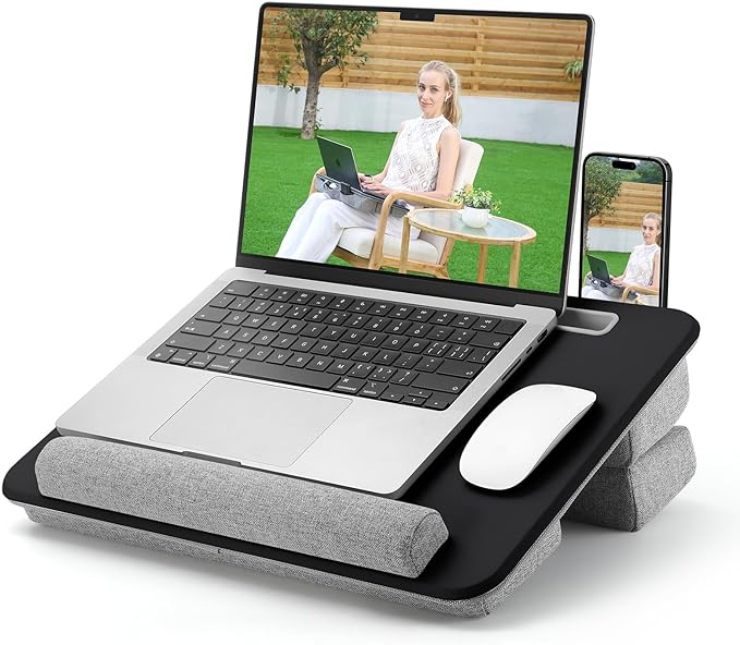 Gipsot Open Box Adjustable Laptop Lap Desk Lap Desk Cushion Storage Function Cubbies LAP01