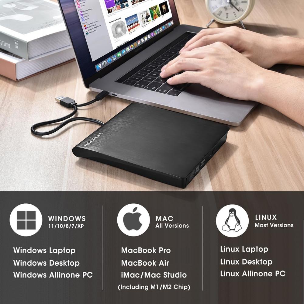 ROOFULL Open Box ROOFULL External CD DVD RW Drive USB 3 0 USB C roofull-open-box-roofull-external-cd-dvd-rw-drive-usb-3-0-usb-c