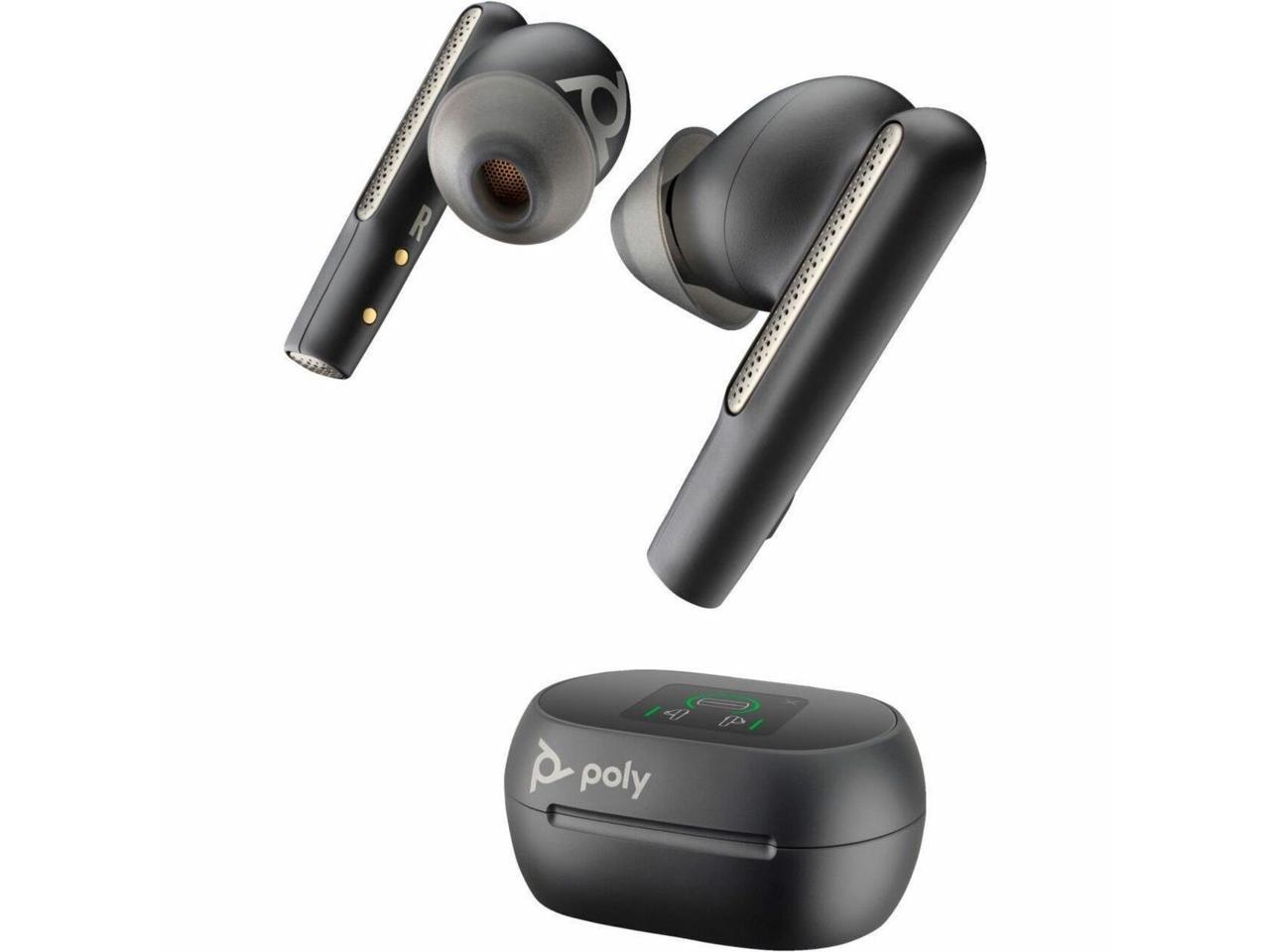 Poly Voyager Free 60+ UC Carbon Black Earbuds + BT700 USB-C Adapter + Touchscreen Charge Case
