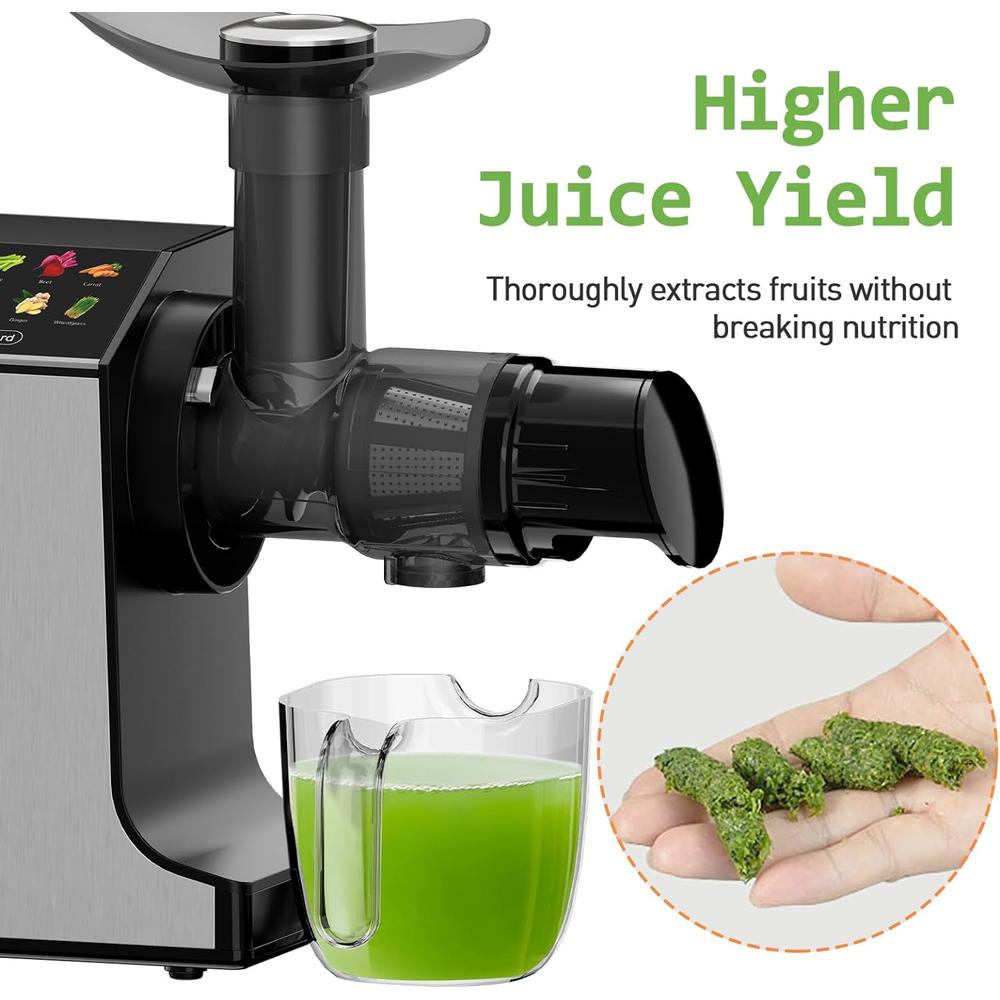 WHALL Open Box Whall Slow, Masticating & Cold Press Juicer Machine, 2 Speeds ZM1523 - SILVER