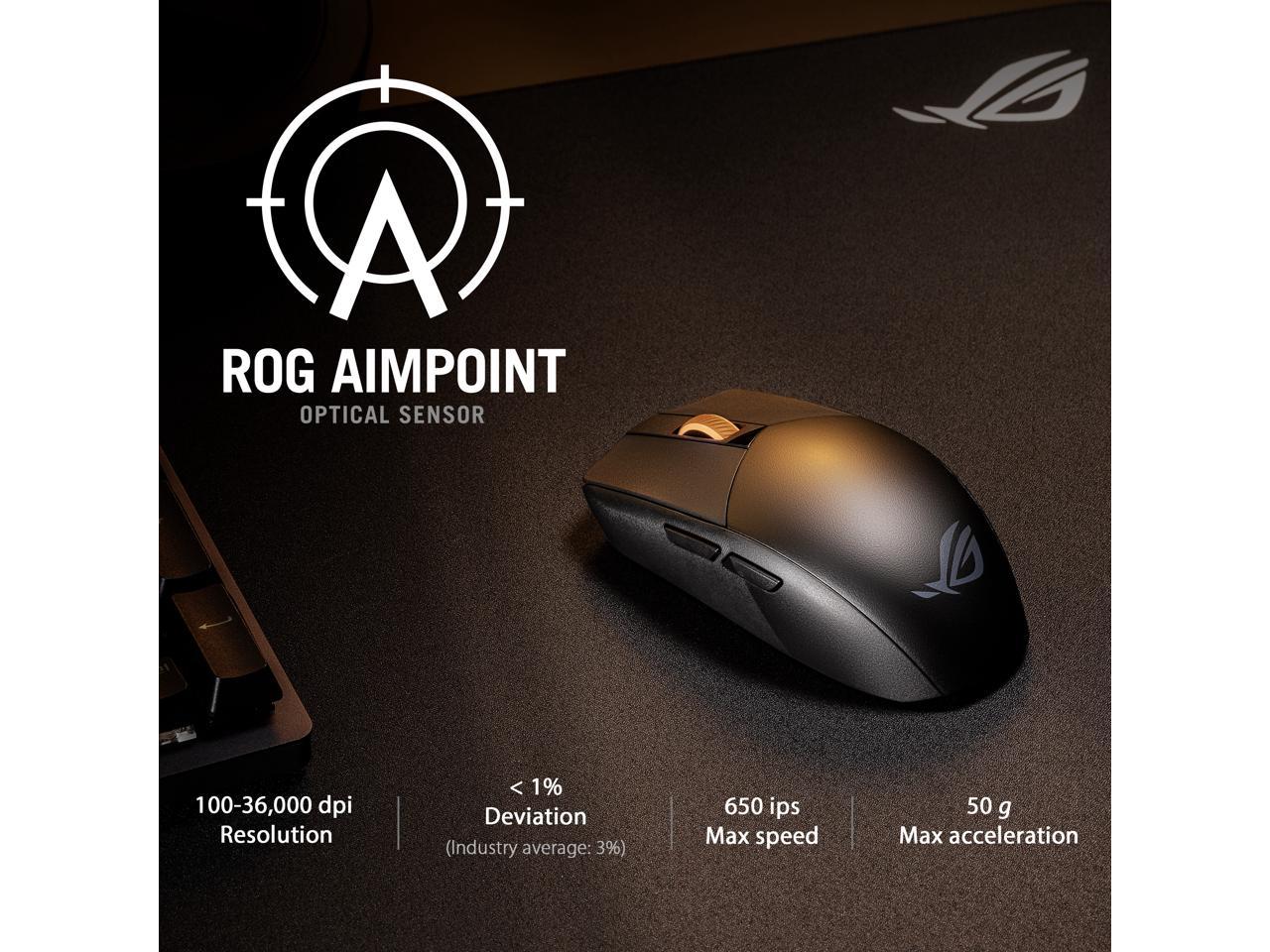 Asus ROG Strix Impact III Wireless Gaming Mouse, 57 G Lightweight, 36K DPI Sensor, Bluetooth & 2,4GHz RF, ROG SpeedNova, Up to