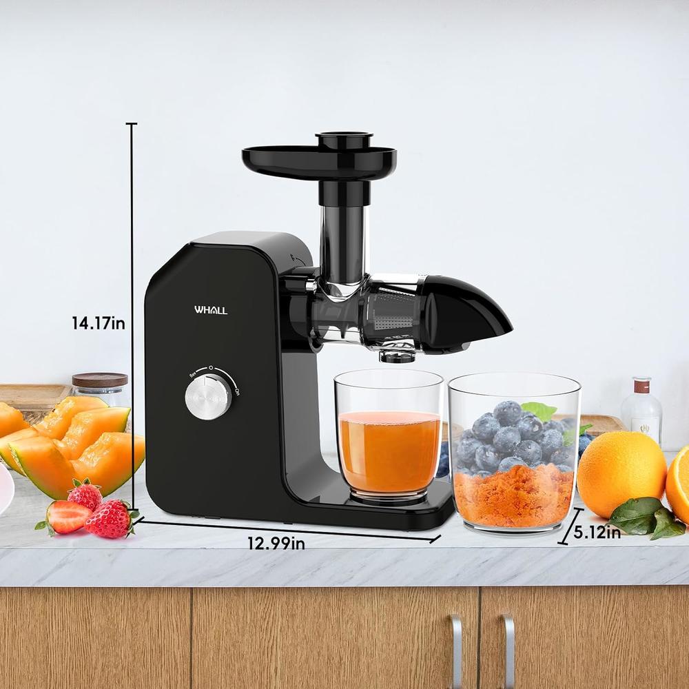 WHALL Open Box Whall Slow Juicer, Masticating, Celery Cold Press Juicer Machines ZM1512 - Black